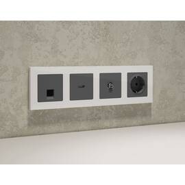 Комплект механизма компьютерной розетки RJ-45 экранированной с автоматической защитной шторкой Alfa