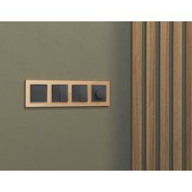 Комплект механизма 2-клавишного перекрестного выключателя 10A-250V Alfa Графит мягкое касание Quant