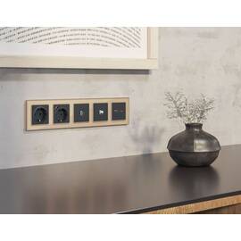 Комплект механизм TV розетки SAT 5-2400MHz 3.5dB Alfa Графит мягкое касание Quant Ambrella Volt MA91