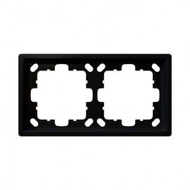 Рамка серия FD 2-постовая, цвет Черный матовый (soft touch) Jasmart FD1002PBM