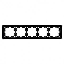 Рамка серия FD 5-постовая, цвет Черный матовый (soft touch) Jasmart FD1005PBM