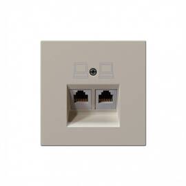 Интернет-розетка RJ45 двойная с накладкой, цвет Сахара Jasmart FD6106SH