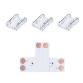 Комплект коннекторов (Т-образный +3 клипсы) для одноцв. светод. ленты 12/24В, COB, IP20, подложка 8