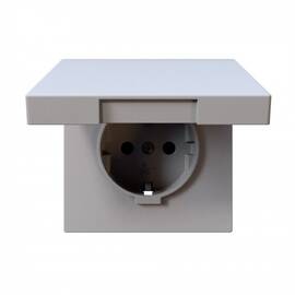 Розетка SCHUKO с крышкой и защитными шторками 16A 250V 2P+T, цвет Белый матовый (soft touch) Jasmart