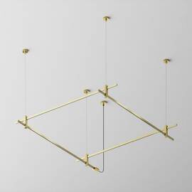 Основание квадратное двухуровневое на тросовых подвесах Hang для трековых светильников Maytoni Techn