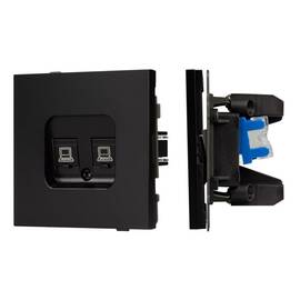 Механизм компьютерной розетки двойной Arlight SCT-TENDO-MPC2-PL-BK (RJ-45, CAT6) 054101
