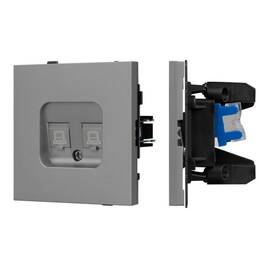 Механизм компьютерной розетки двойной Arlight SCT-TENDO-MPC2-PL-GR (RJ-45, CAT6) 054102