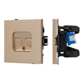 Механизм компьютерной розетки двойной Arlight SCT-TENDO-MPC2-PL-GD (RJ-45, CAT6) 054103