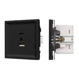 Механизм USB розетки Arlight SCT-TENDO-MUAC-SFPL-BK (5V, 3A, QC3) 054536