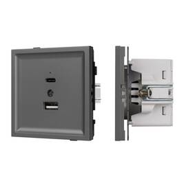 Механизм USB розетки Arlight SCT-TENDO-MUAC-SFPL-GR (5V, 3A, QC3) 054538