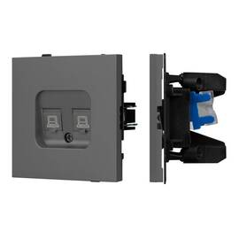 Механизм компьютерной розетки двойной SCT-TENDO-MPC2-SFPL-GR (RJ-45, CAT6) 054597