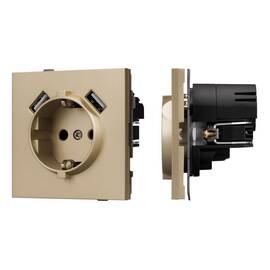 Механизм розетки с USB зарядкой Arlight SCT-TENDO-MUAA-SFPL-GD (230V, 16A) 054604