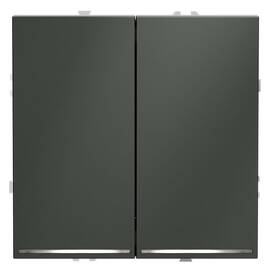 Выключатель встраиваемый VOLTUM S70 двухклавишный с подсветкой (титан) VLS020206