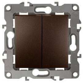 Выключатель двойной Эра 12-1004-13 10АХ-250В, IP20, без м.лапок