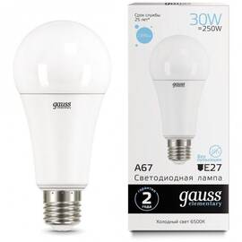 Лампа светодиодная Gauss E27 30W 6500K матовая 73239