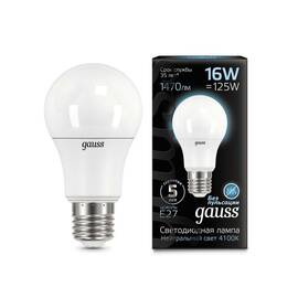 Лампа светодиодная Gauss E27 16W 4100K матовая 102502216