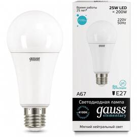 Лампа светодиодная Gauss E27 25W 4100K матовая 73225