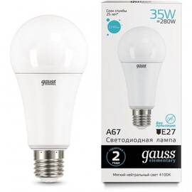 Лампа светодиодная Gauss E27 35W 4100K матовая 70225