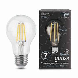 Gauss Filament Graphene ЛОН А60 Е27 15W(1740Im) 4100K 4K 105х60 прозр. стекло нитевидная 102802215