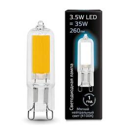 Лампа светодиодная Gauss G9 3.5W 4100K прозрачная 107809203