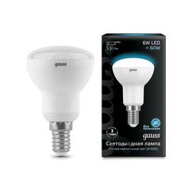 Лампа светодиодная рефлекторная Gauss E14 6W 4100K матовая 106001206