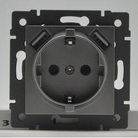 Механизм розетки с USB зарядкой Arlight SCT-MUAA-PL-GD-V (250V, 16A) 049821