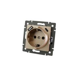 Механизм розетки с USB зарядкой Arlight SCT-MUAC-PL-GD-V (250V, 16A) 049832