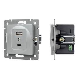 Механизм USB розетки Arlight SCT-MUAC-PL-GR-V (5V, 3A, QC4) 049840