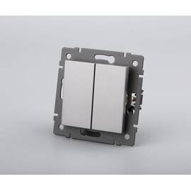 Механизм выключателя двухклавишный самовозвратный Arlight SWT-MKR2-PL-GR-V (250V, 10A) 049885