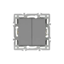 Механизм выключателя двухклавишный проходной Arlight SWT-MKP2-PL-GR (250V, 16A) 043729