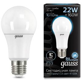 Лампа светодиодная Gauss E27 22W 4100К матовая 102502222