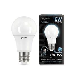 Лампа светодиодная Gauss E27 16W 4100K матовая 102502216