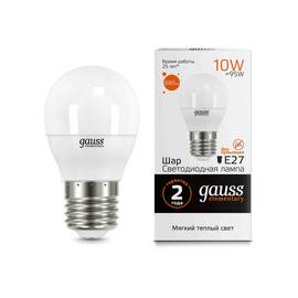 Лампа светодиодная Gauss E27 10W 3000K матовая 53210
