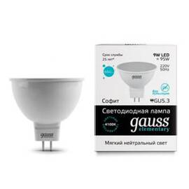 Лампа светодиодная Gauss GU5.3 9W 4100K матовая 13529