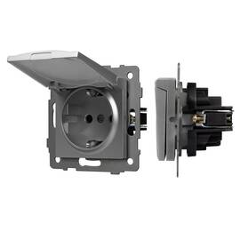 Механизм розетки влагозащищённый Arlight SCT-MCP-PL-GR-V (250V, 16A) 049836