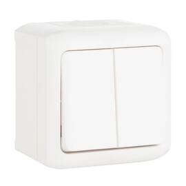 Выключатель двухклавишный Legrand Quteo 10A 250V белый 782302