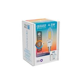 Лампа светодиодная диммируемая филаментная Gauss Smart Home Filament E14 4,5W 2000-6500K прозрачная 1250112