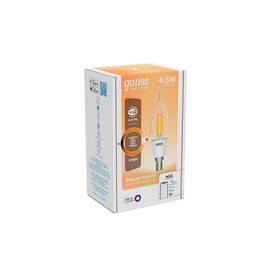 Лампа светодиодная диммируемая филаментная Gauss Smart Home Filament E14 4,5W 2700K прозрачная 1260112