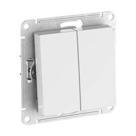 Переключатель 2-клавишный Systeme Electric ATLASDESIGN, скрытый монтаж, быстрозажимные клеммы, белый