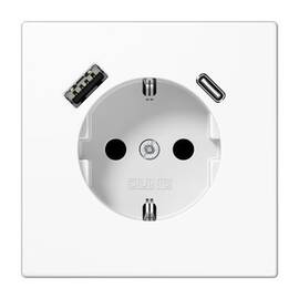 Розетка 2K+З USB Typ AC Jung LS1520-15CAWW