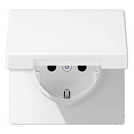 Розетка Schuko с крышкой и шторками Jung LS1520BFKIKLWWM