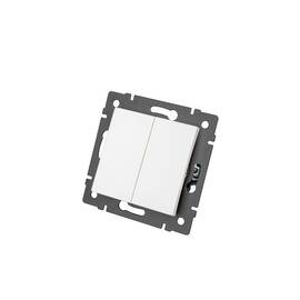 Механизм выключателя двухклавишный проходной Arlight SWT-MKP2-PL-WH-V (250V, 10A) 049892