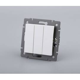 Механизм выключателя трехклавишный непроходной Arlight SWT-MK03-PL-WH-V (250V, 10A) 049896