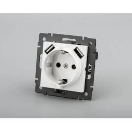 Механизм розетки с USB зарядкой Arlight SCT-MUAA-PL-WH-V (250V, 16A) 049818