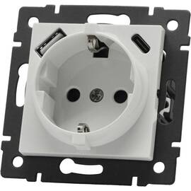 Механизм розетки с быстрой USB зарядкой Arlight SCT-MUAC-PL-WH-V (250V, 16A) 049822