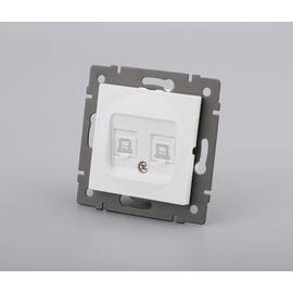 Механизм компьютерной розетки двойной Arlight SCT-MPC2-PL-WH-V (RJ-45, CAT6) 049854