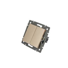 Механизм выключателя двухклавишный непроходной Arlight SWT-MK02-PL-GD-V (250V, 10A) 049890