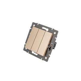 Механизм выключателя трехклавишный непроходной Arlight SWT-MK03-PL-GD-V (250V, 10A) 049899