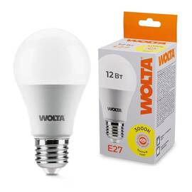 Светодиодная лампа WOLTA 12Вт 3000К E27 груша матовая 25Y60BL12E27