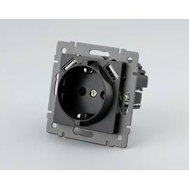 Механизм розетки с USB зарядкой Arlight SCT-MUAA-PL-BK-V (250V, 16A) 049819